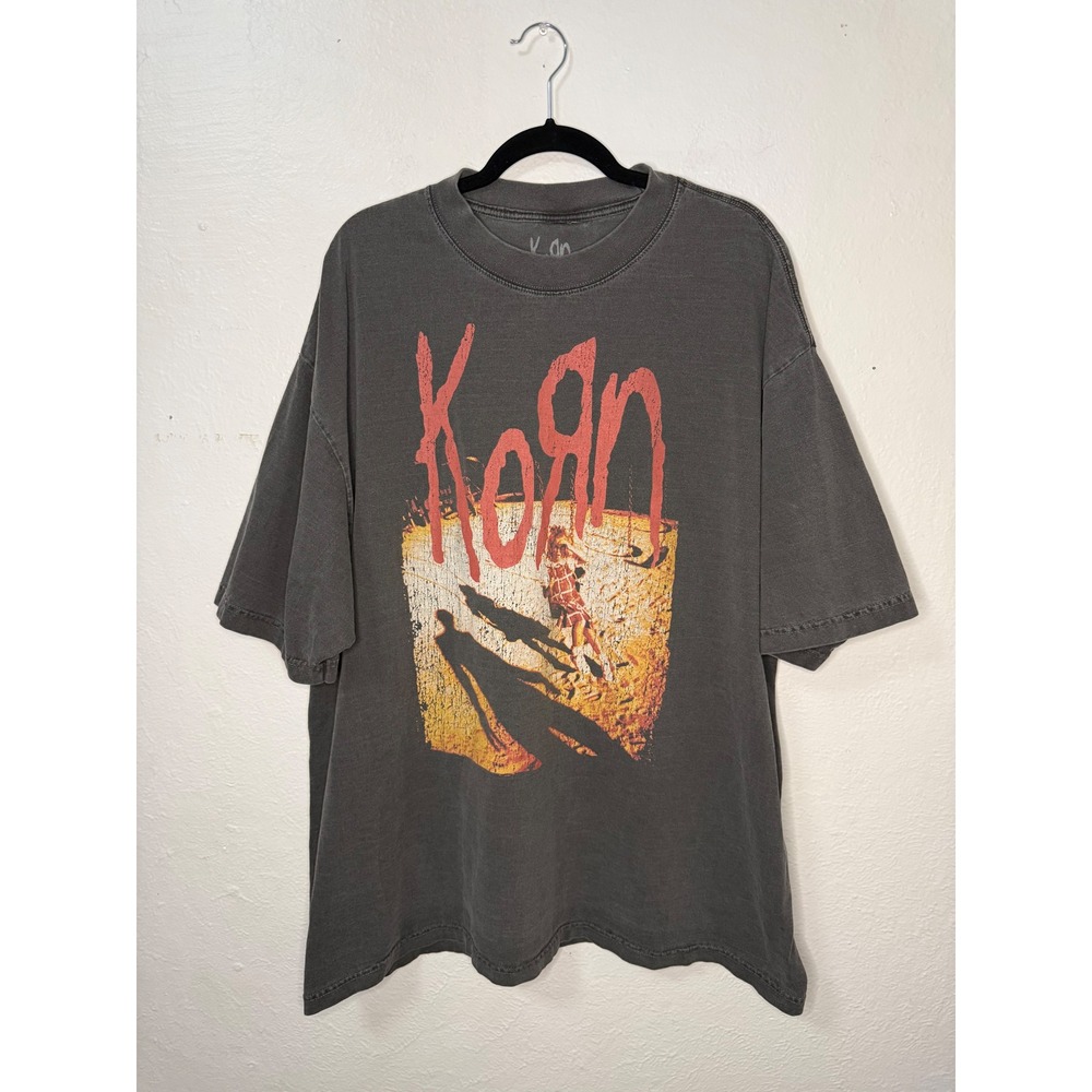 Vtg KoRn Men's 2XL Graphic Tee Grey Heavyweight Cotton